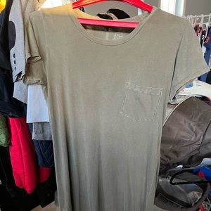 Green khaki t-shirt dress